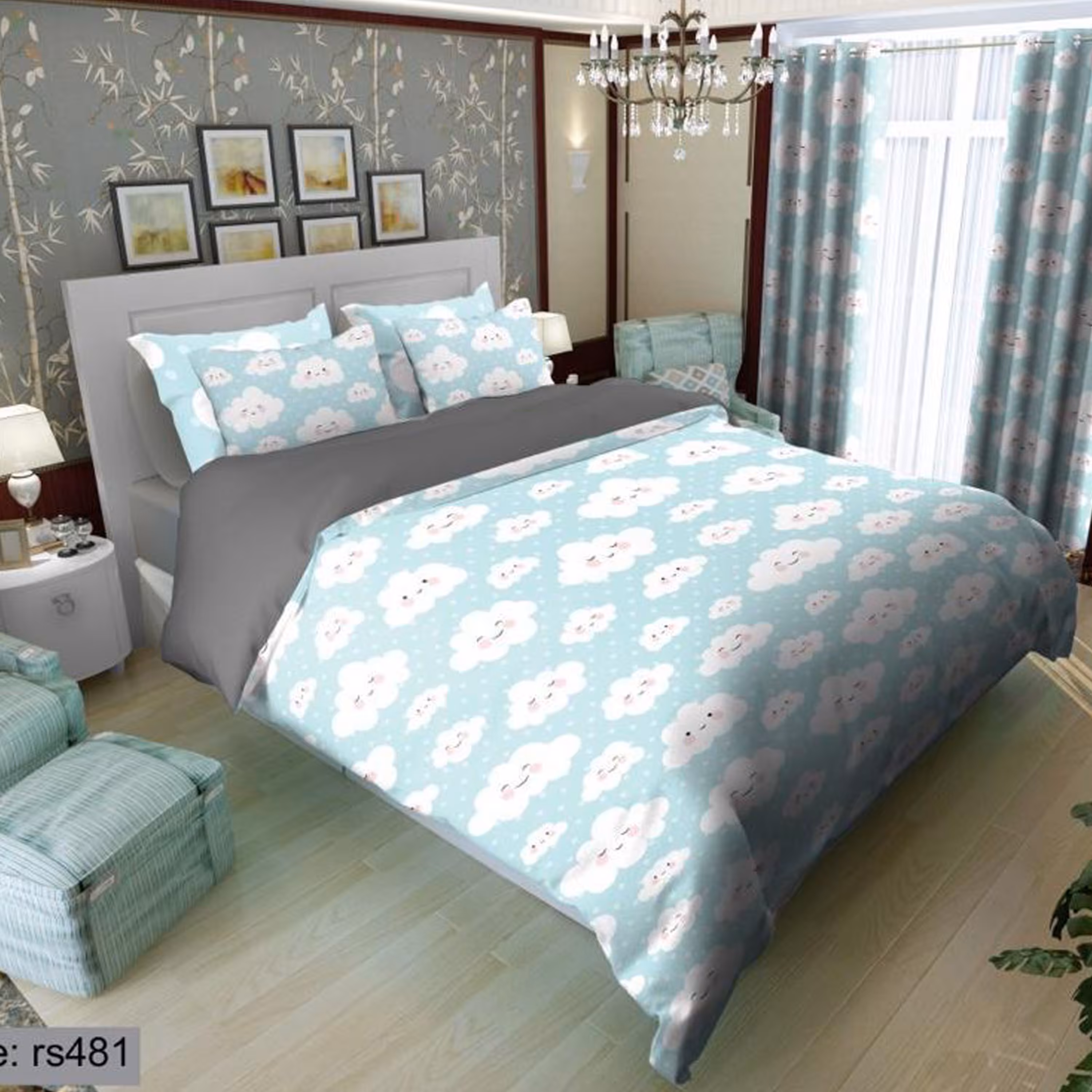 سرویس روتختی 2 نفره تنسل چاپی برندترک لند(Turk Land) rs 481