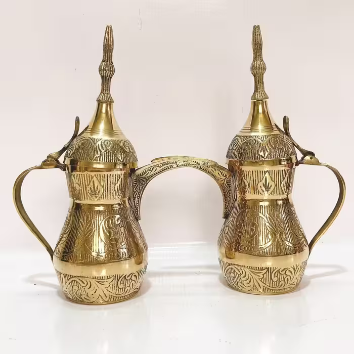 دله قهوه برنجی هندی پر قلم