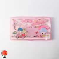 ست پرگار 7 تکه طرح دوچرخه رنگ صورتی آسدو Aosdu