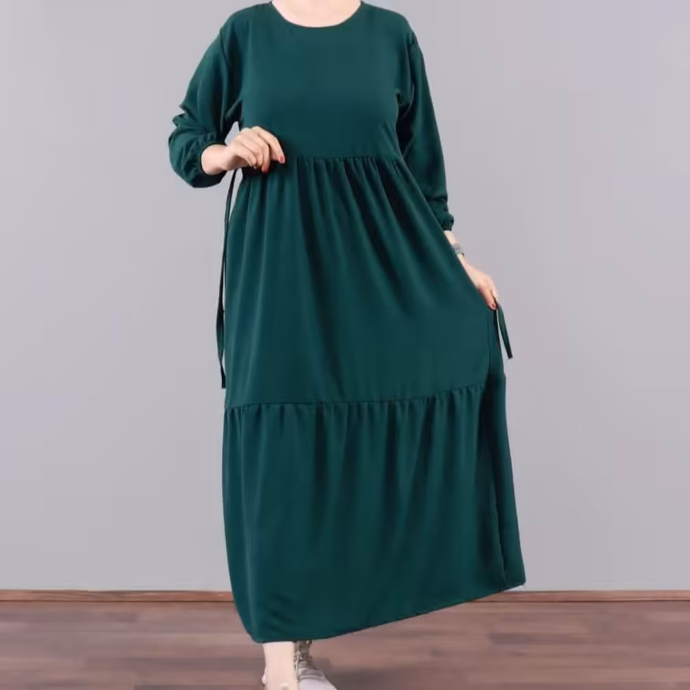 پیراهن مانتویی ابر و بادی فری سایز