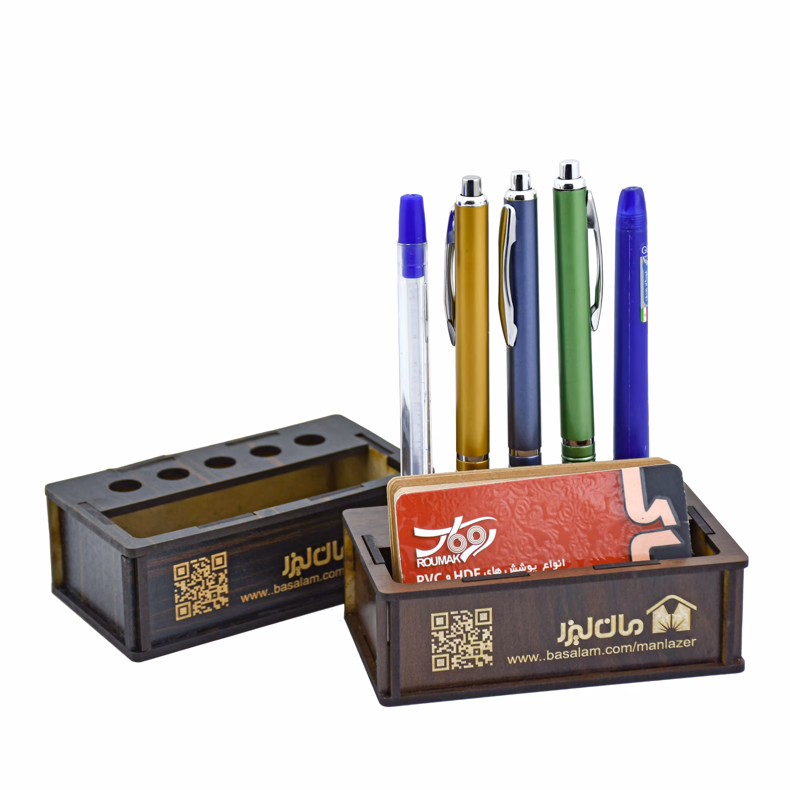 جا کارت ویزیت جامدادی چوبی کد jk016 (حک لوگو و متن دلخواه رایگان با خرید 10 عدد به بالا)