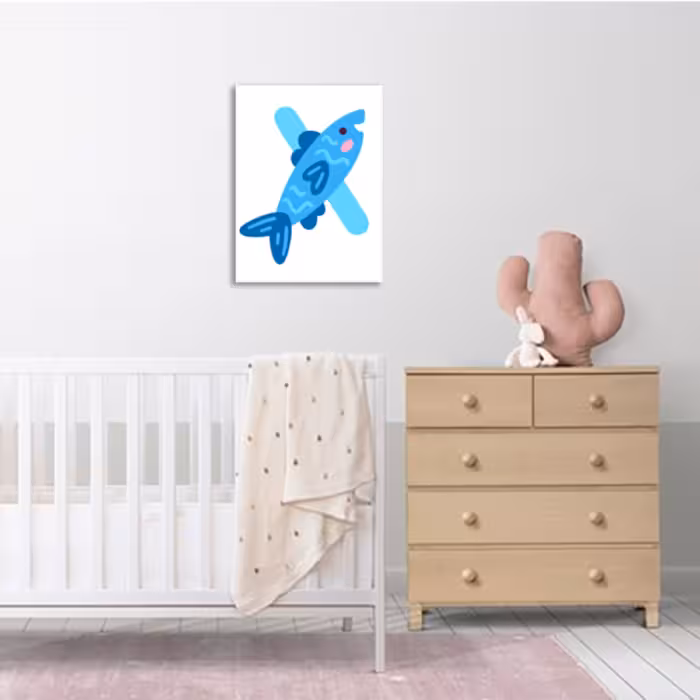 تابلو شاسی اتاق کودک طرح X در سایز 9 در 12 سانتیمتر