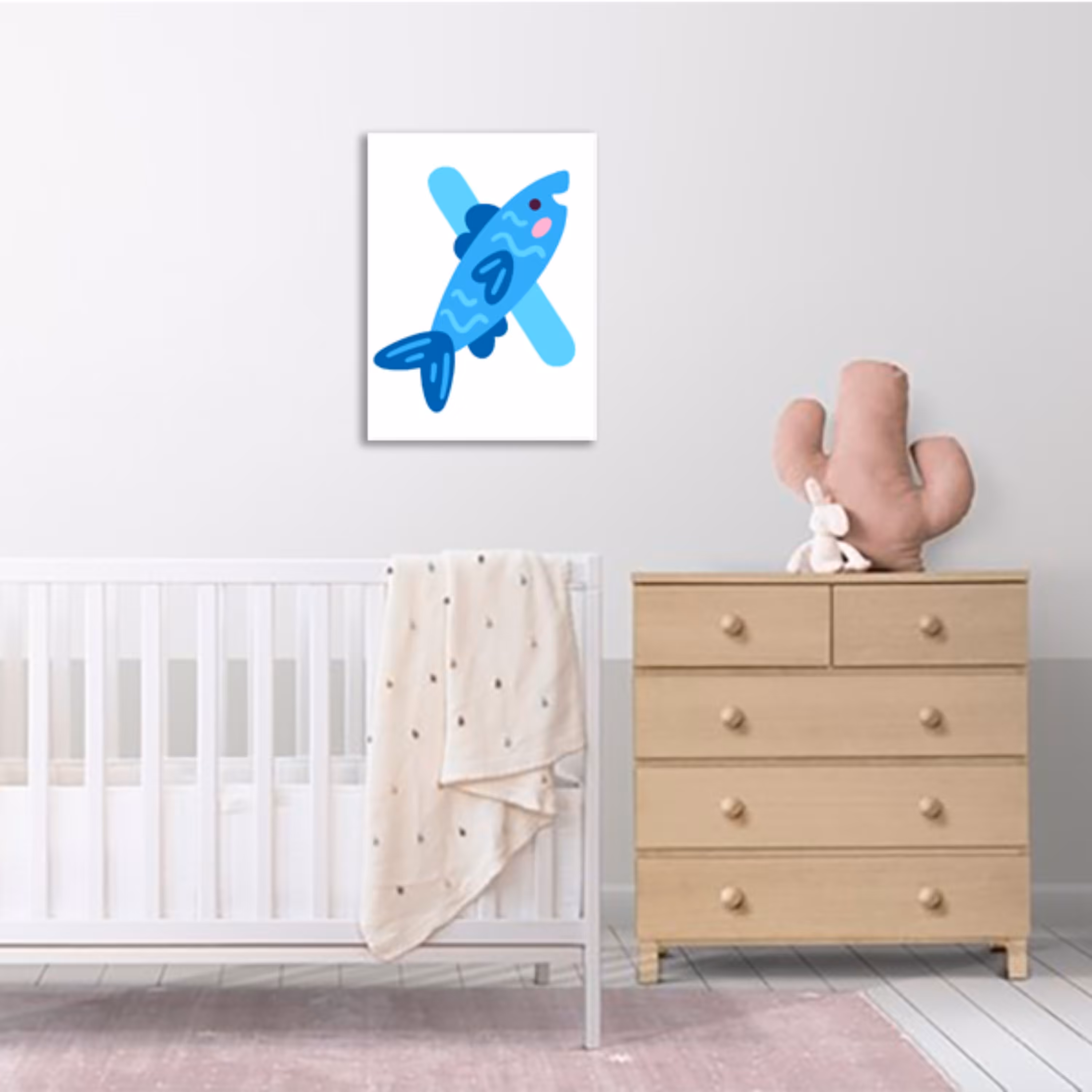تابلو شاسی اتاق کودک طرح X در سایز 9 در 12 سانتیمتر
