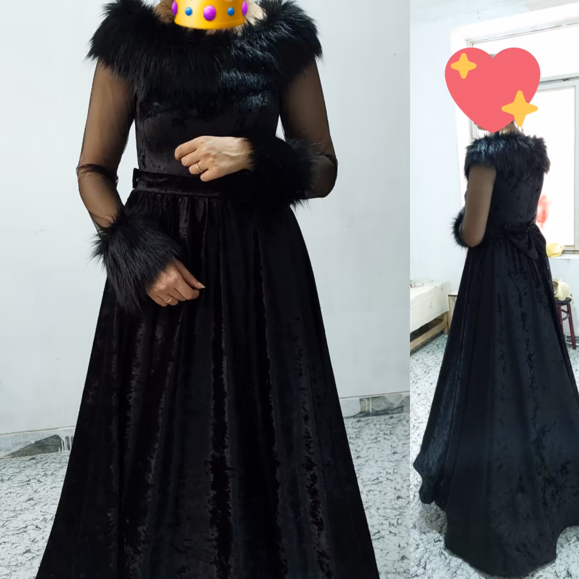 پیراهن مجلسی مخمل آینه ای مشکی و یشمی سایز 36 تا 44 با زیرسازی و کاپ و آستر