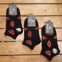 جوراب مچی باطرح لب قرمز 