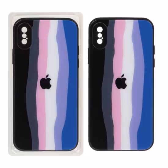 قاب گوشی آبرنگی پشت گلس محافظ لنزدار برایقاب Iphone X/Xs کد 259