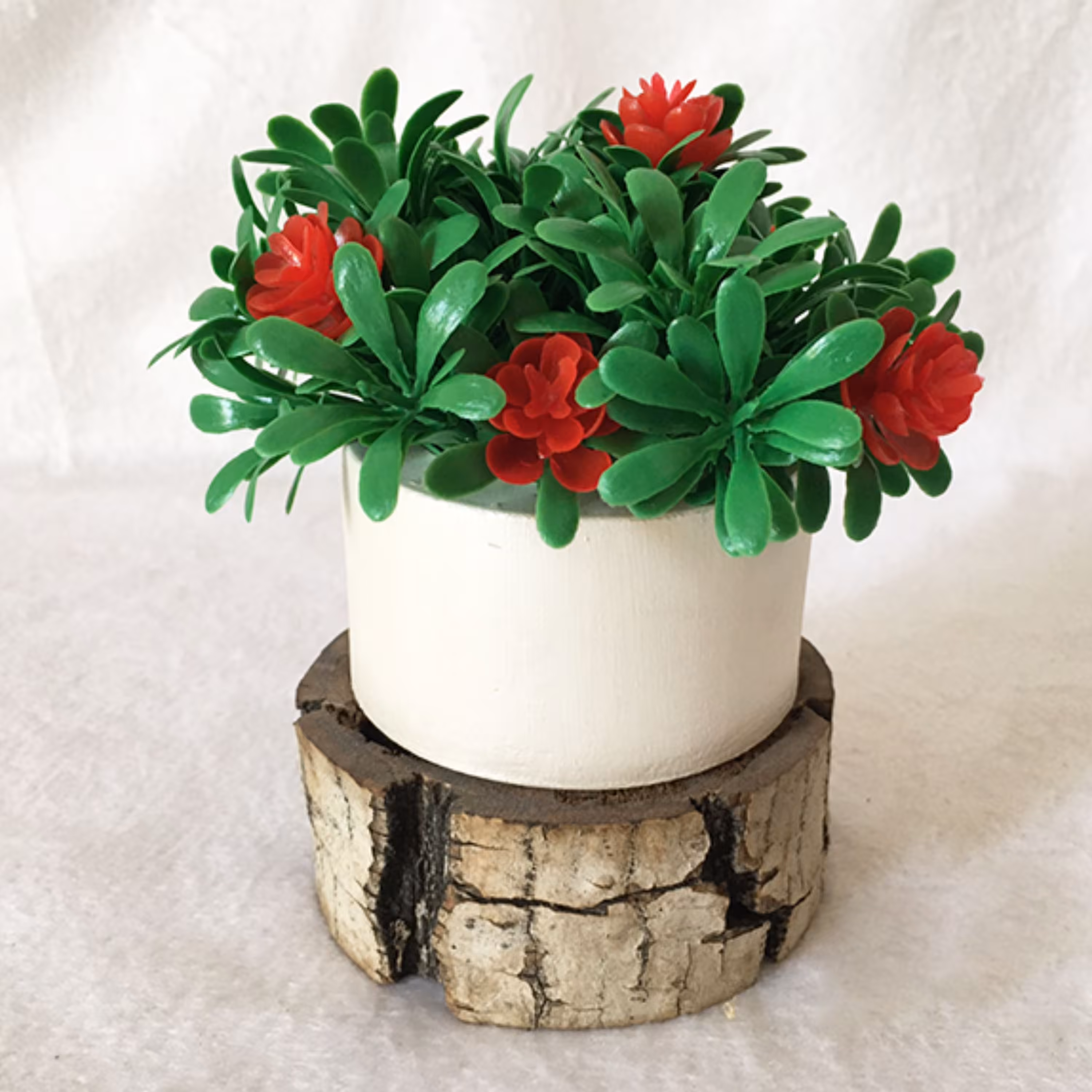 گلدان میخک هندی رنگ گل قرمز بسته 2 عددی ابعاد 10 در 8 سانتی متر