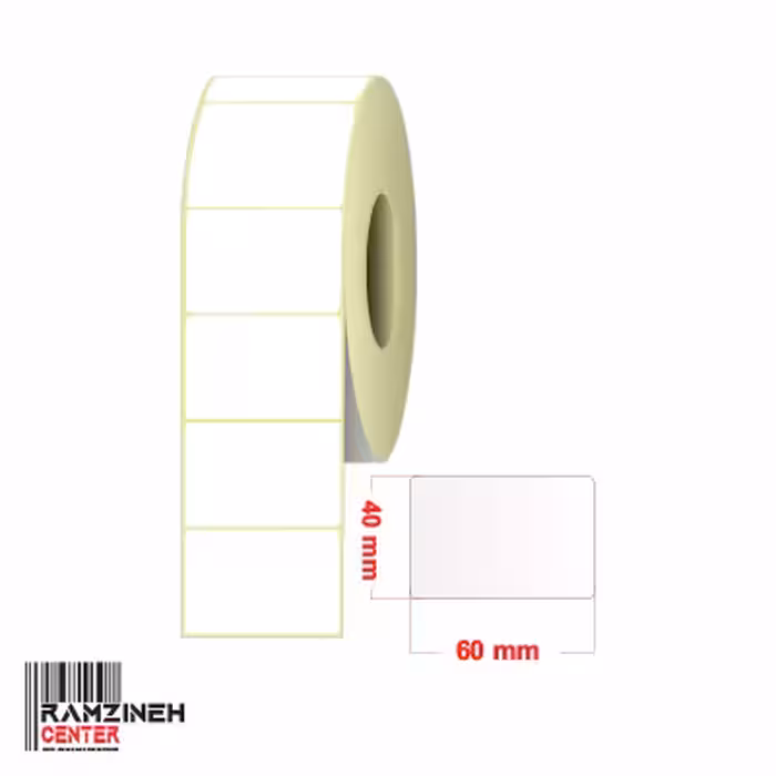 لیبل کاغذی سایز 60*40 میلیمتر