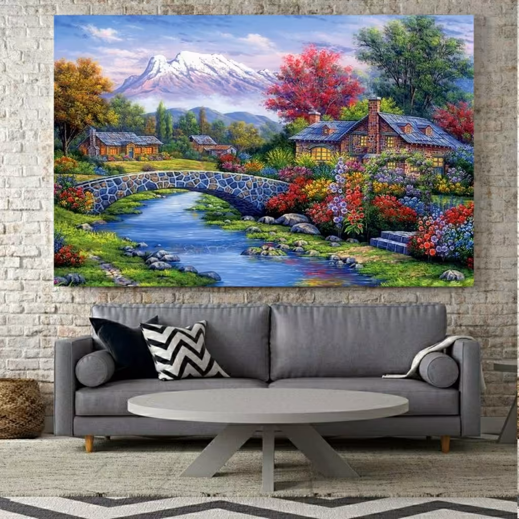 تابلو بوم طرح طبیعت آرام 