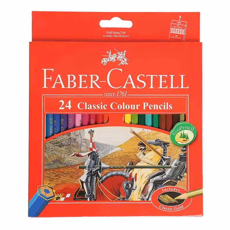 مداد رنگی 24 رنگ جعبه مقوایی فابر کاستل FABER CASTELL 