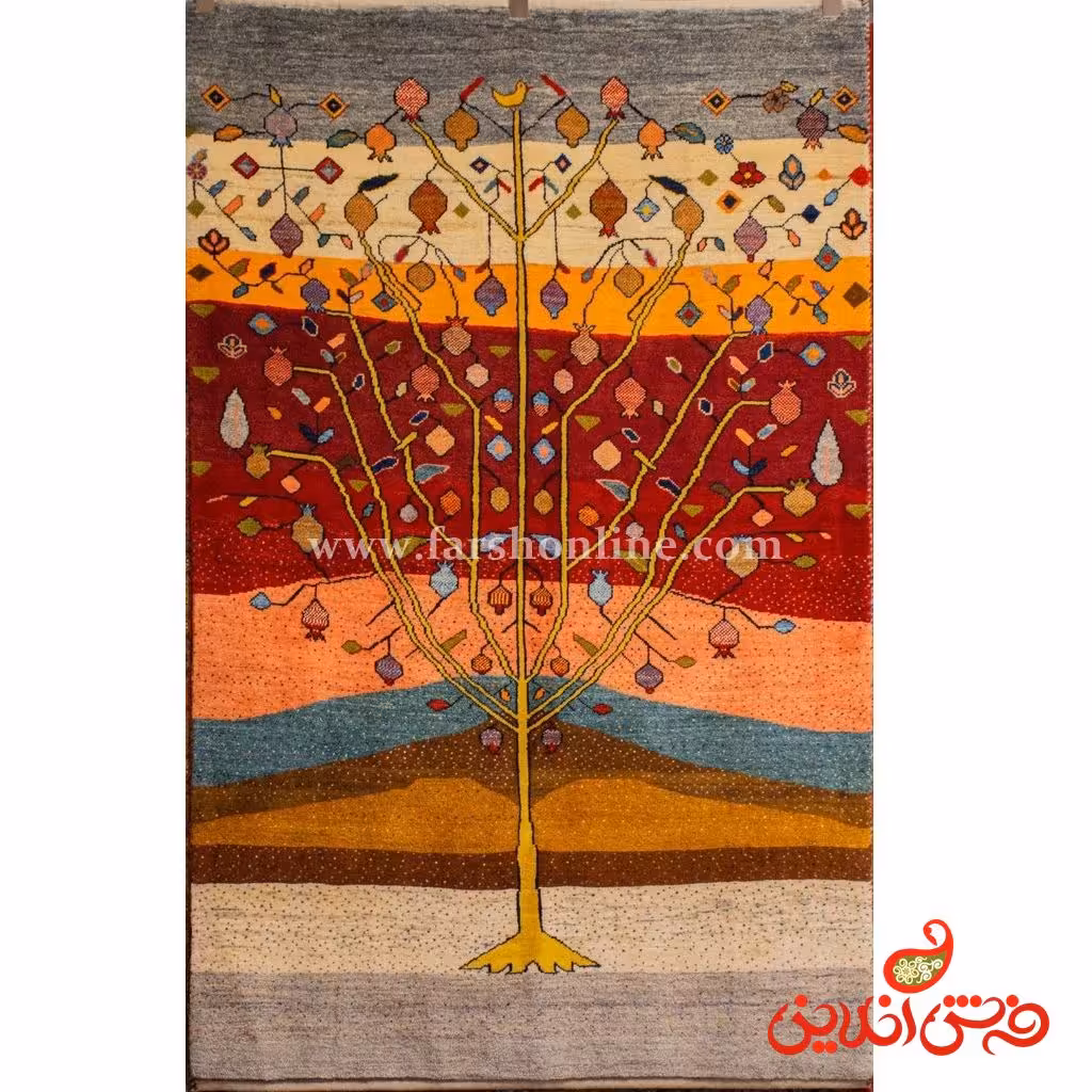 گبه دستباف کد 50124 طرح درخت بهشتی
