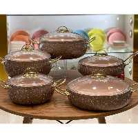 سرویس قابلمه ده پارچه خمره ای Eviz شکلاتی