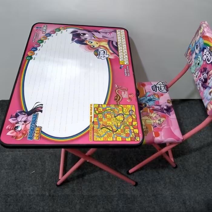 میز تحریر کودک تاشو بدون باکس ارمغان تویز مدل لنا طرح پونی کوچولو