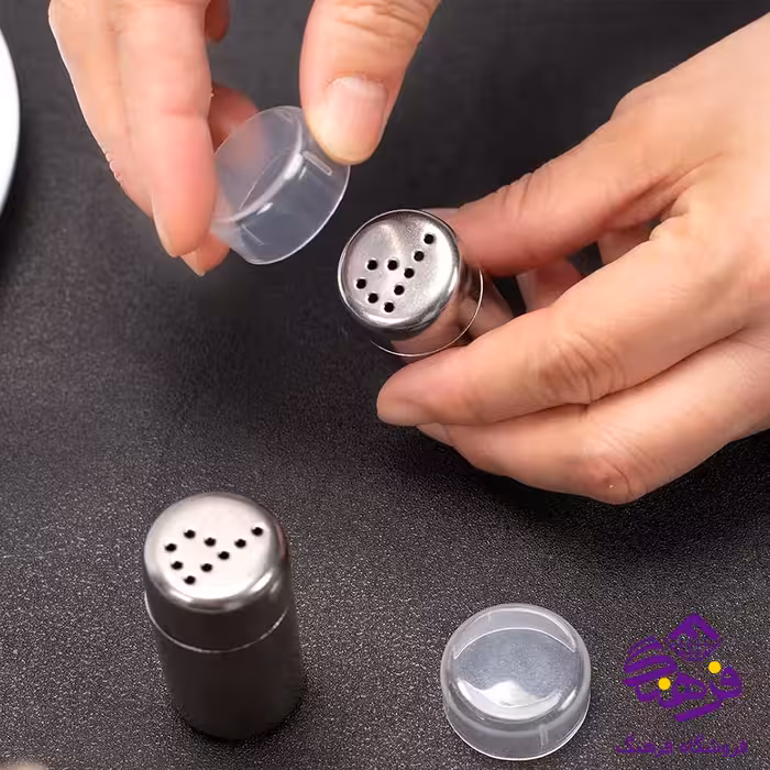 نمکپاش استيل ميني 2عددي کاج سفيد