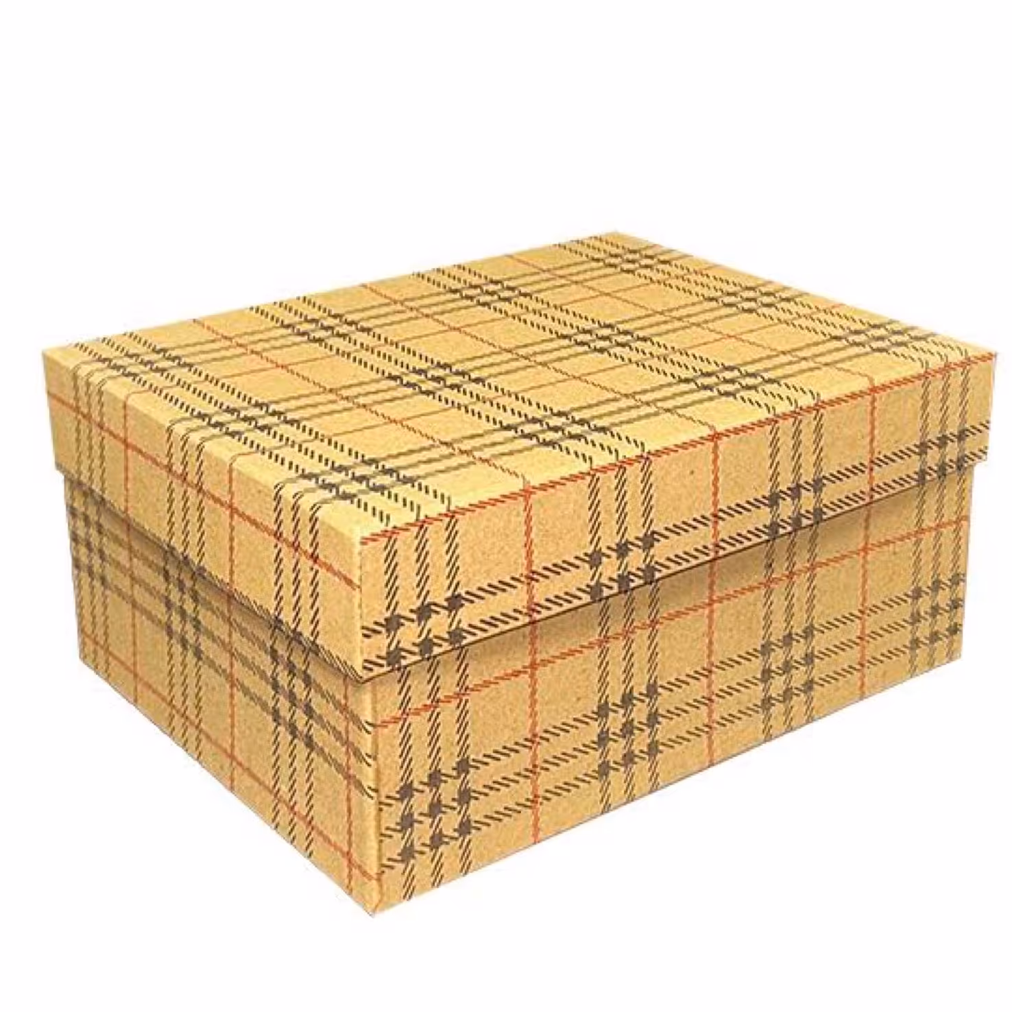 جعبه هدیه و کادو مدل چهارخونه کرم سایز  7