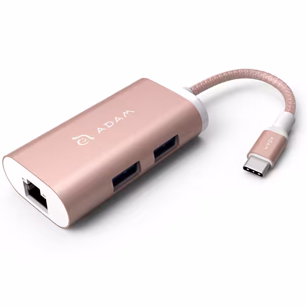 هاب ADAM ELEMENTS آدام المنتس تبدیل USB-C به LAN مدل CASA Hub eC301 رزگلد - Hiapple.ir