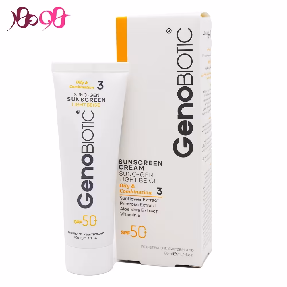 کرم ضد آفتاب ژنو بایوتیک بژ روشن (پوست چرب و مختلط)