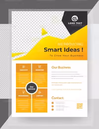 وکتور تراکت کسب و کار زرد سفید | گرافیک با طعم تربچه