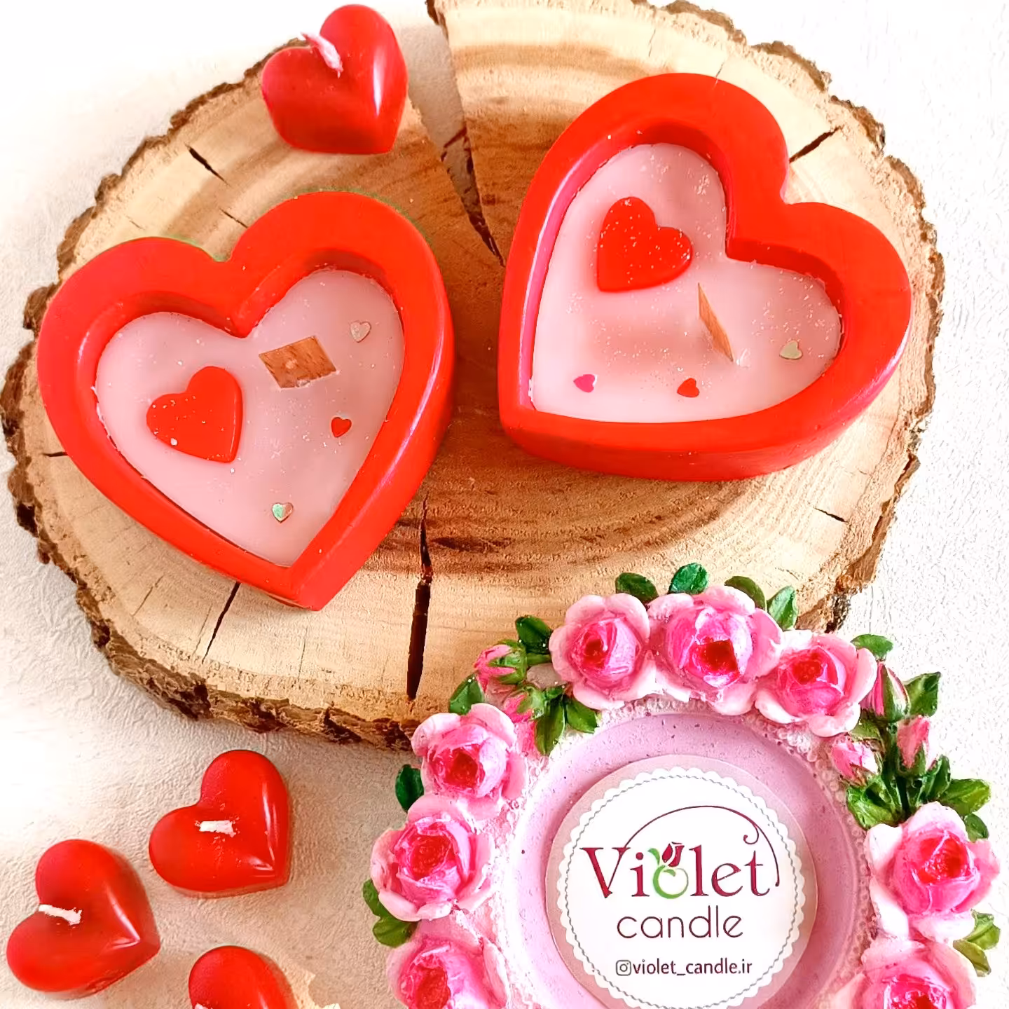 شمع قلب قرمز  - شمع هدیه قلبی