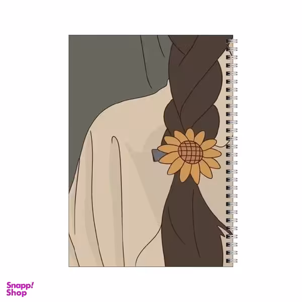 دفتر مشق 80 برگ بامبیلیپ طرح بافت مو و گل آفتابگردان کد 9356464