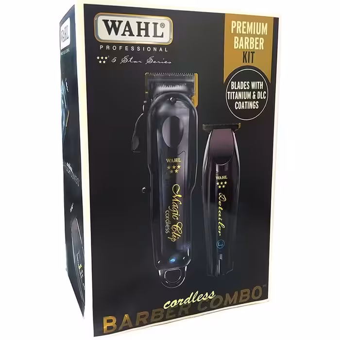 ست ماشين اصلاح وال باربر کمبو شارژي (اصل)Wahl Barber Combo Magic Clip and Li Detailer Cordless original