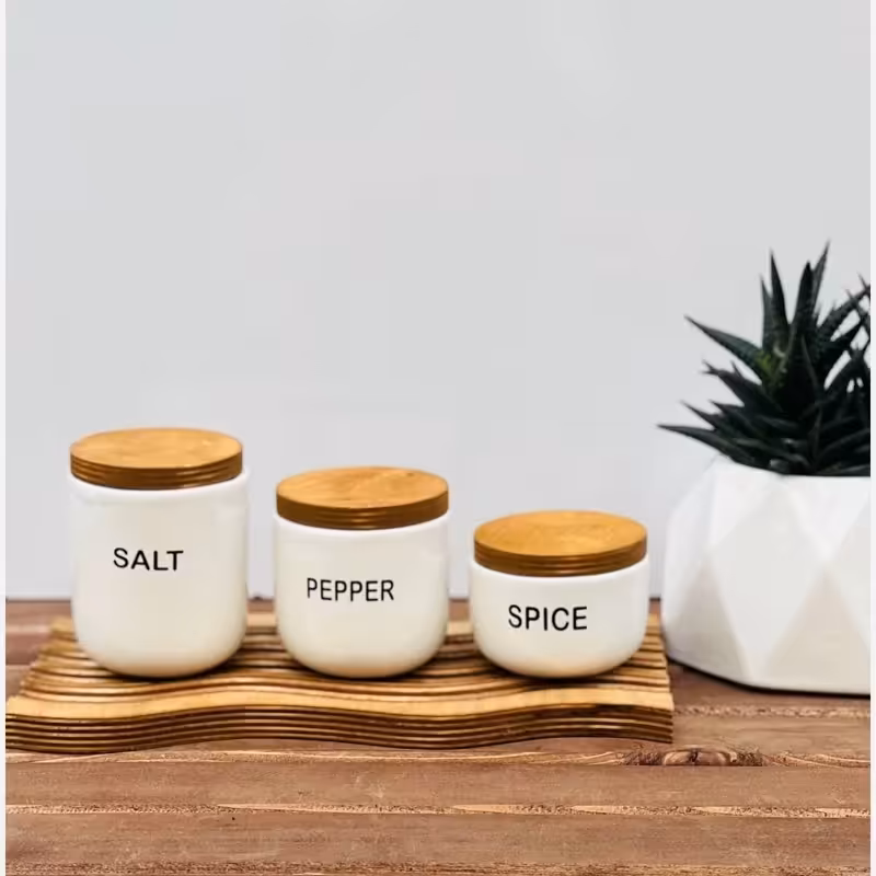 جا ادویه سرامیکی تکست سه عددی فارسی و انگلیسی | amazonchi