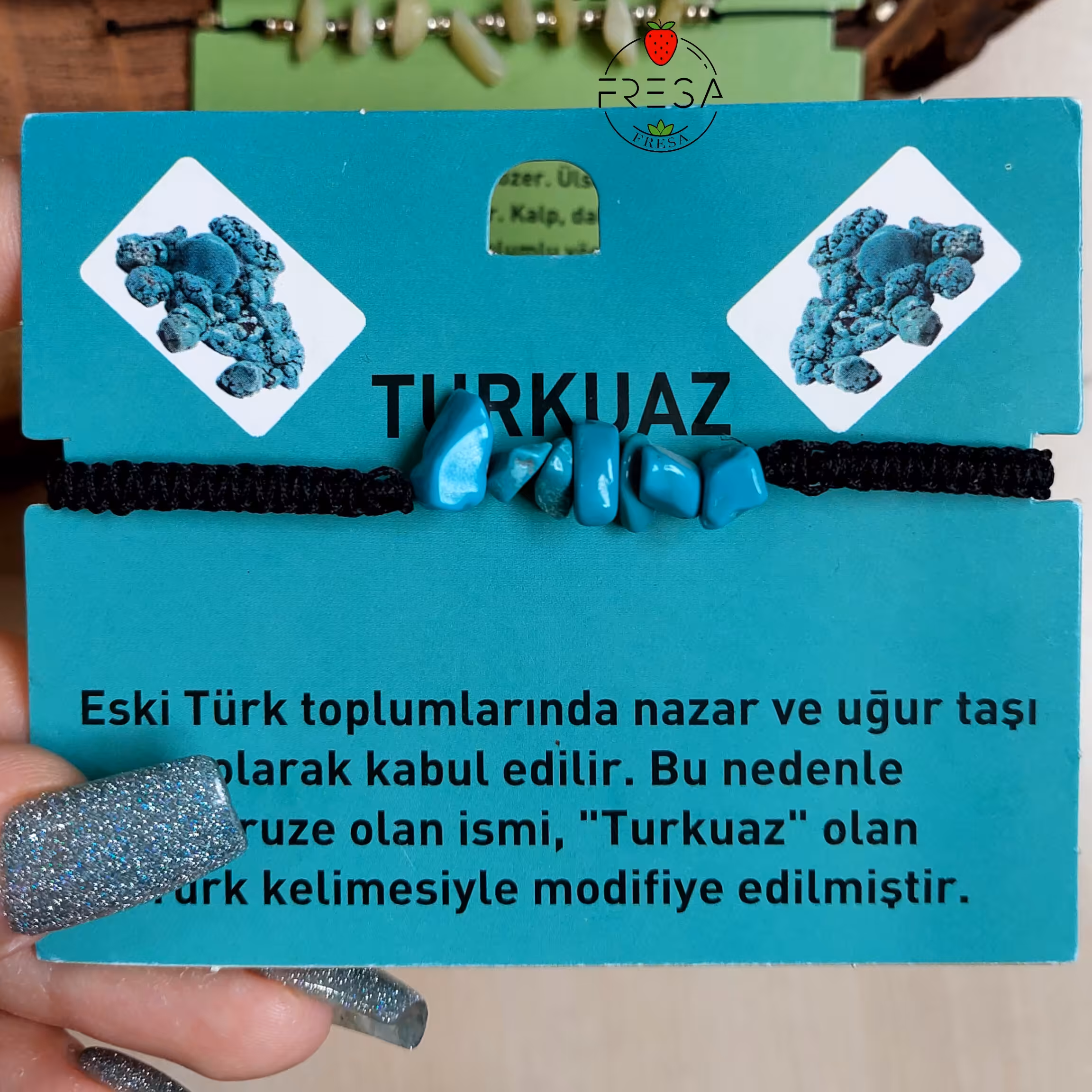 دستبند سنگ فیروزه وارداتی