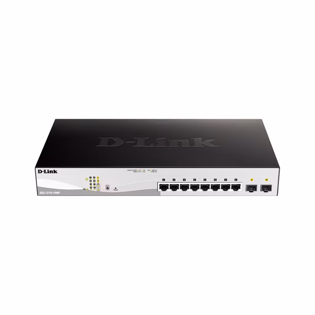 قیمت و خرید سوییچ شبکه مدیریتی 8 پورت PoE با 2 پورت SFP تی پی لینک مدل DGS-1210-10MP | نت ران