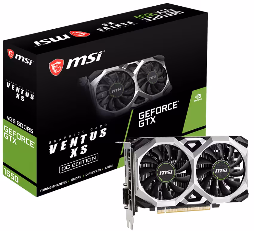 کارت گرافیک ام اس آی مدل GeForce GTX 1650 VENTUS XS 4G OC با حافظه 4 گیگابایت