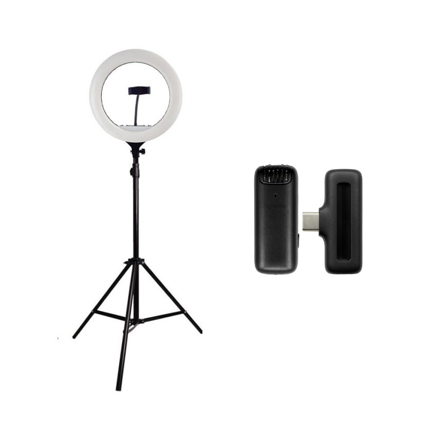 کیت تولید محتوا رینگ لایت سی یرا Sierra SR-360A ، پایه 801 و میکروفون J11 For iPhone/Type-C