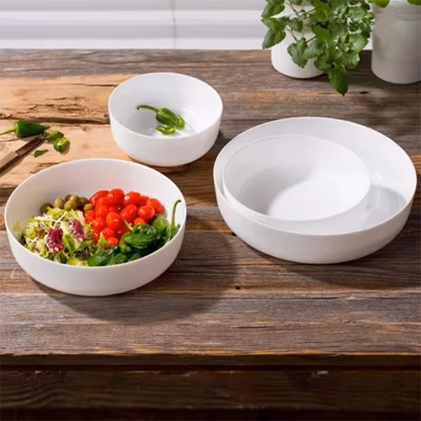 کاسه دیوالی سفید ساده لومینارک فرانسه 4عددی 4سایزمختلف