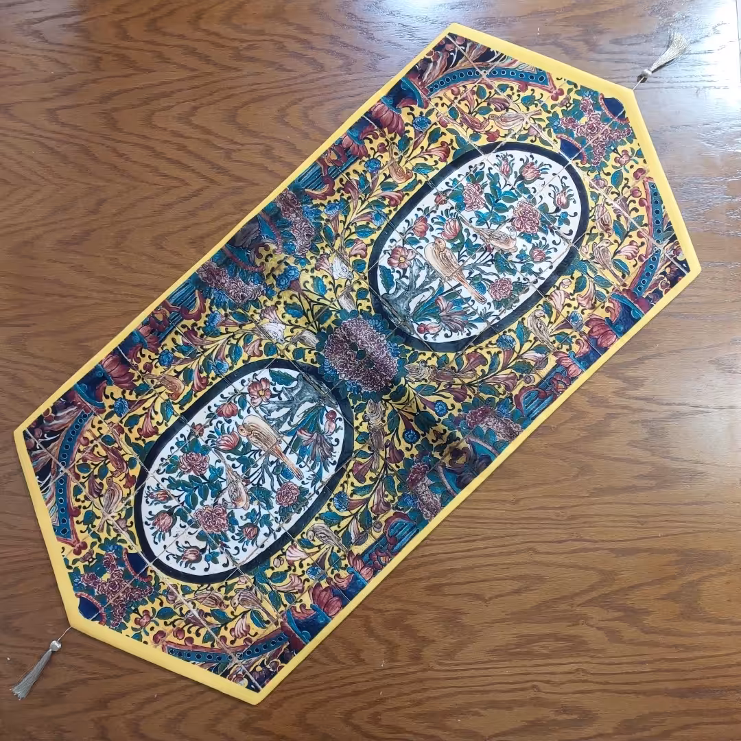 رانر کوتاه مخمل  (40 در90) طرح زرنازناوال با استر 