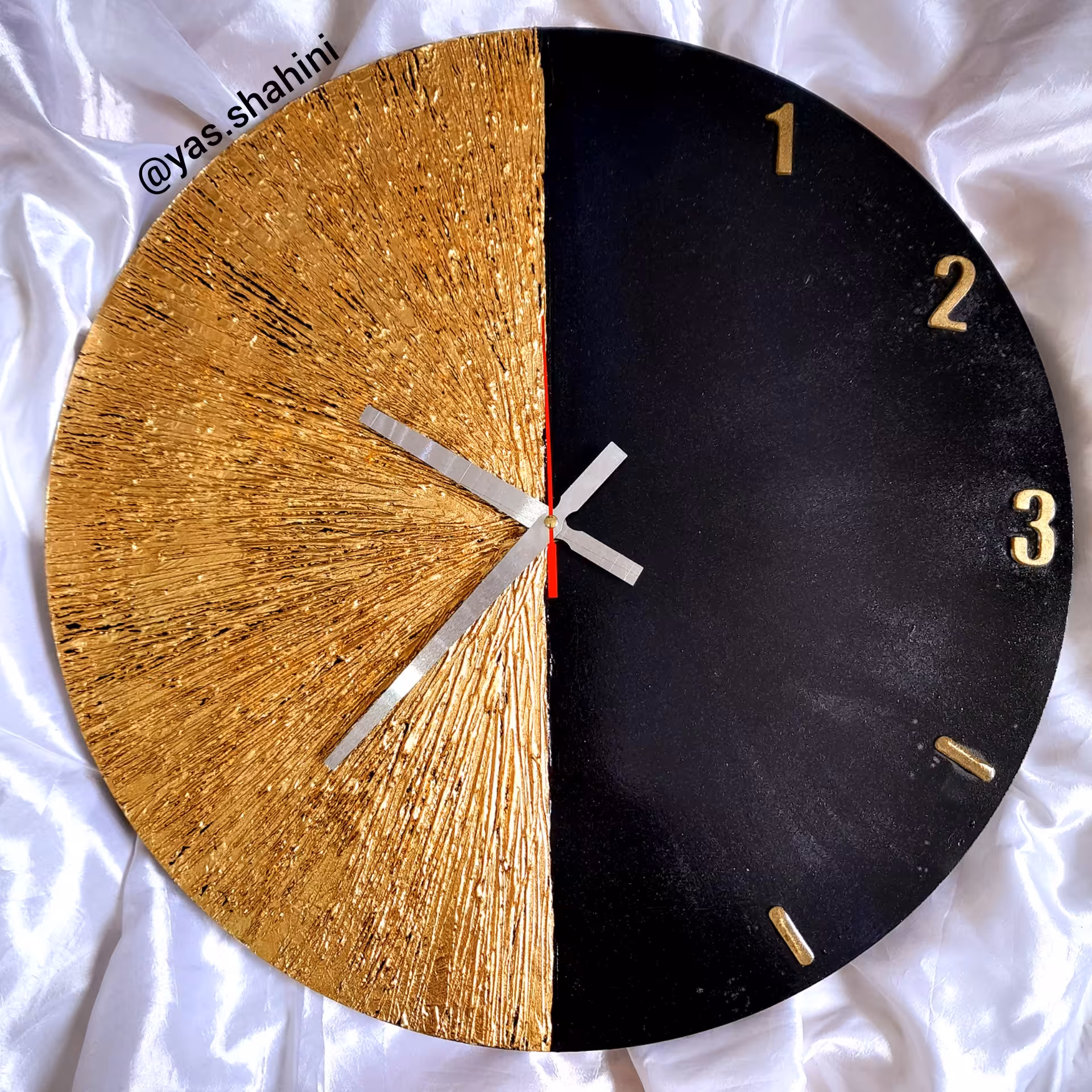 ساعت دیواری ورق طلا 45سانتی