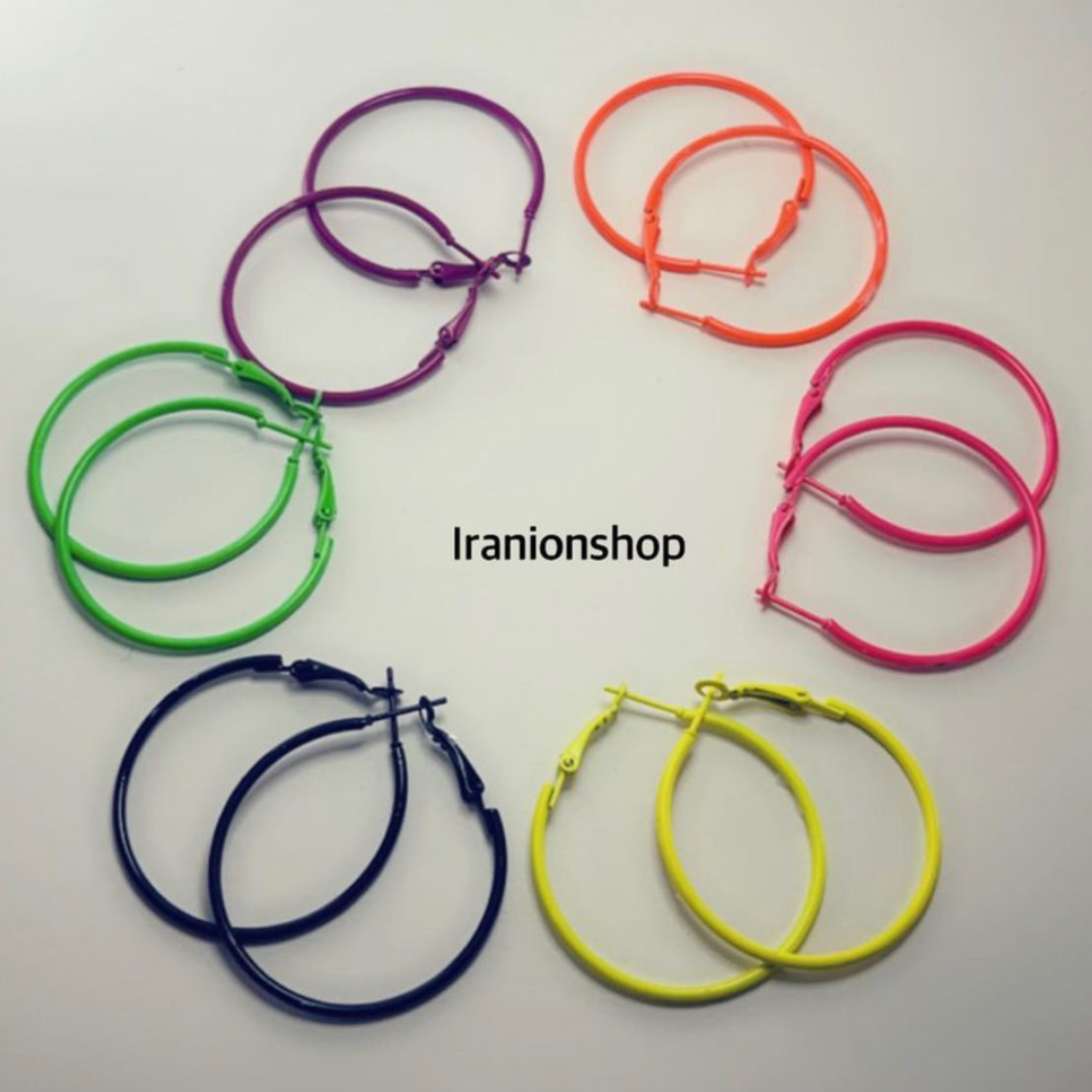 گوشواره حلقه ای استیل رنگی رنگی