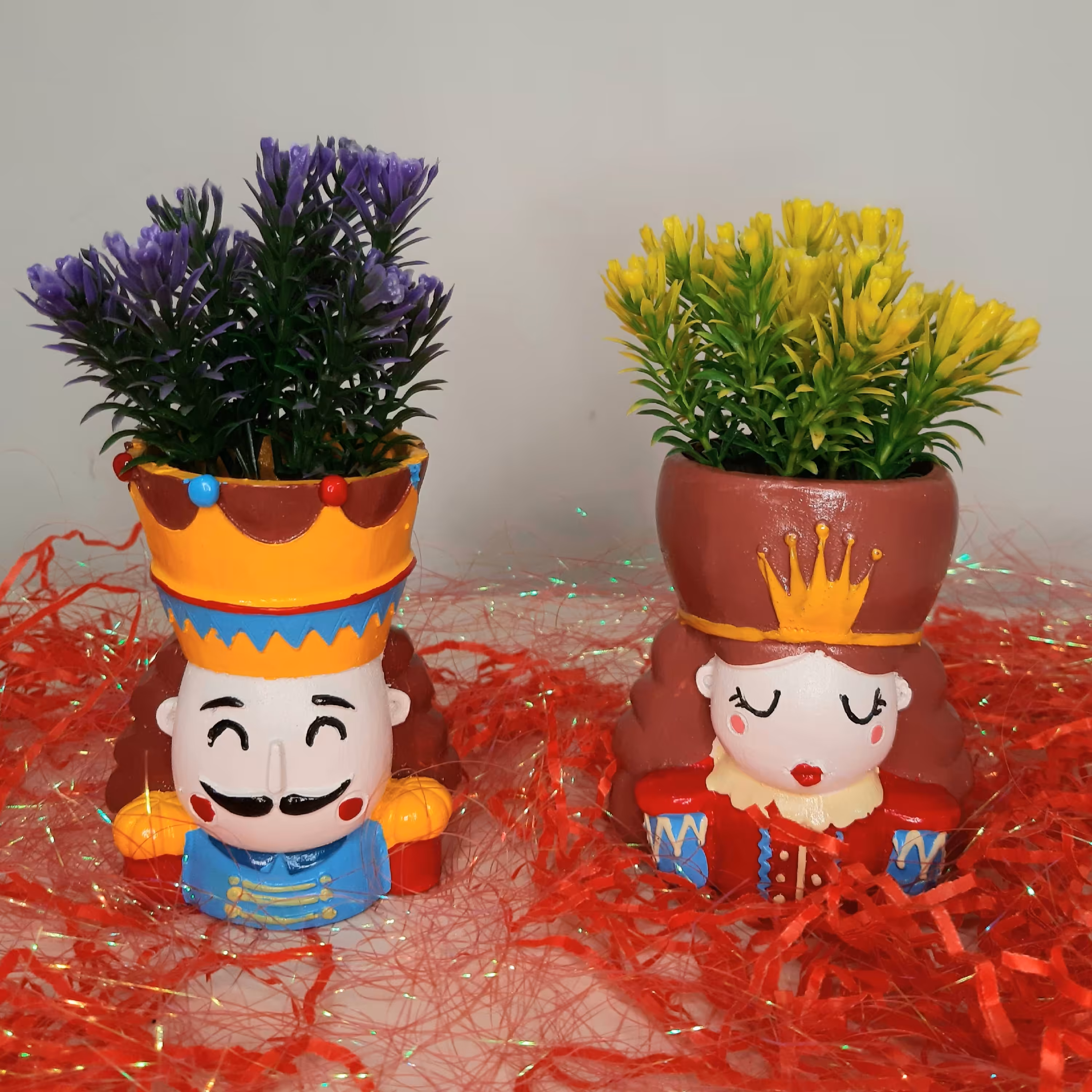 گلدان ملکه و پادشاه ارتفاع 10 سانتی متر  