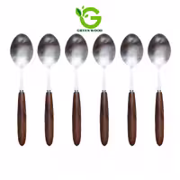 قاشق استیل دسته چوبی برند یونیورس بسته 6 عددی کد Gw50603007