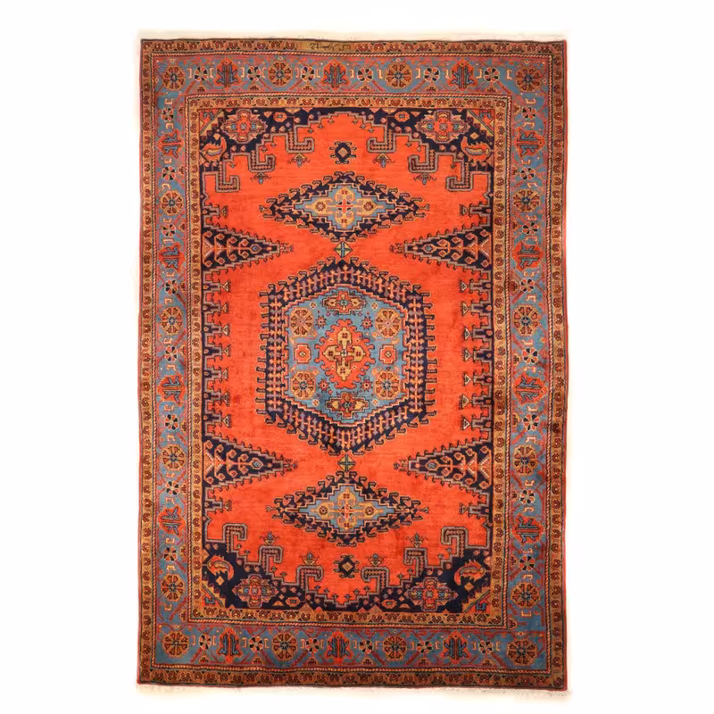 فرش قدیمی دستبافت پنج متری مدل حوضی کد  410170