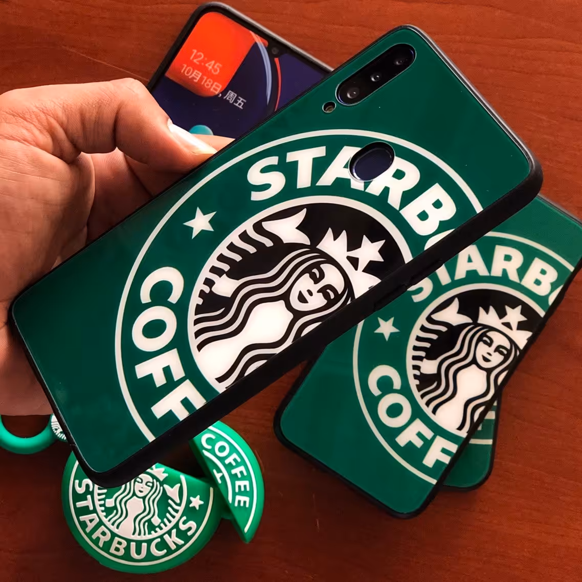 قاب گوشی سامسونگ پشت گلس استارباکس 