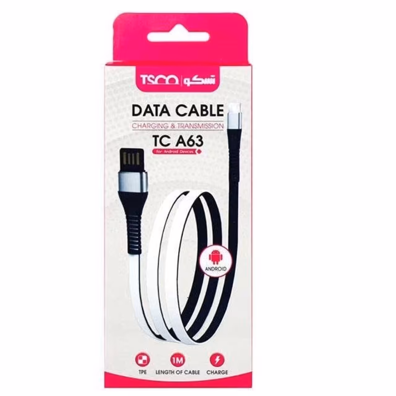 کابل تبدیل USB به microUSB تسکو مدل TC-A63 طول 1 متر