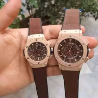 ساعتمچی هابلوت ست مردانه و زنانه موتور ژاپن بند قهوه ای