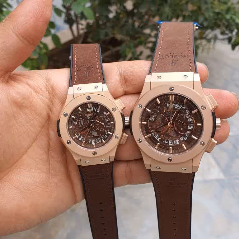 ساعتمچی هابلوت ست مردانه و زنانه موتور ژاپن بند قهوه ای