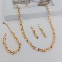 سرویس دو پیو کد12153 باریک طرح طلا.آبکاری طلا.رنگ ثابت.ضدحساسیت