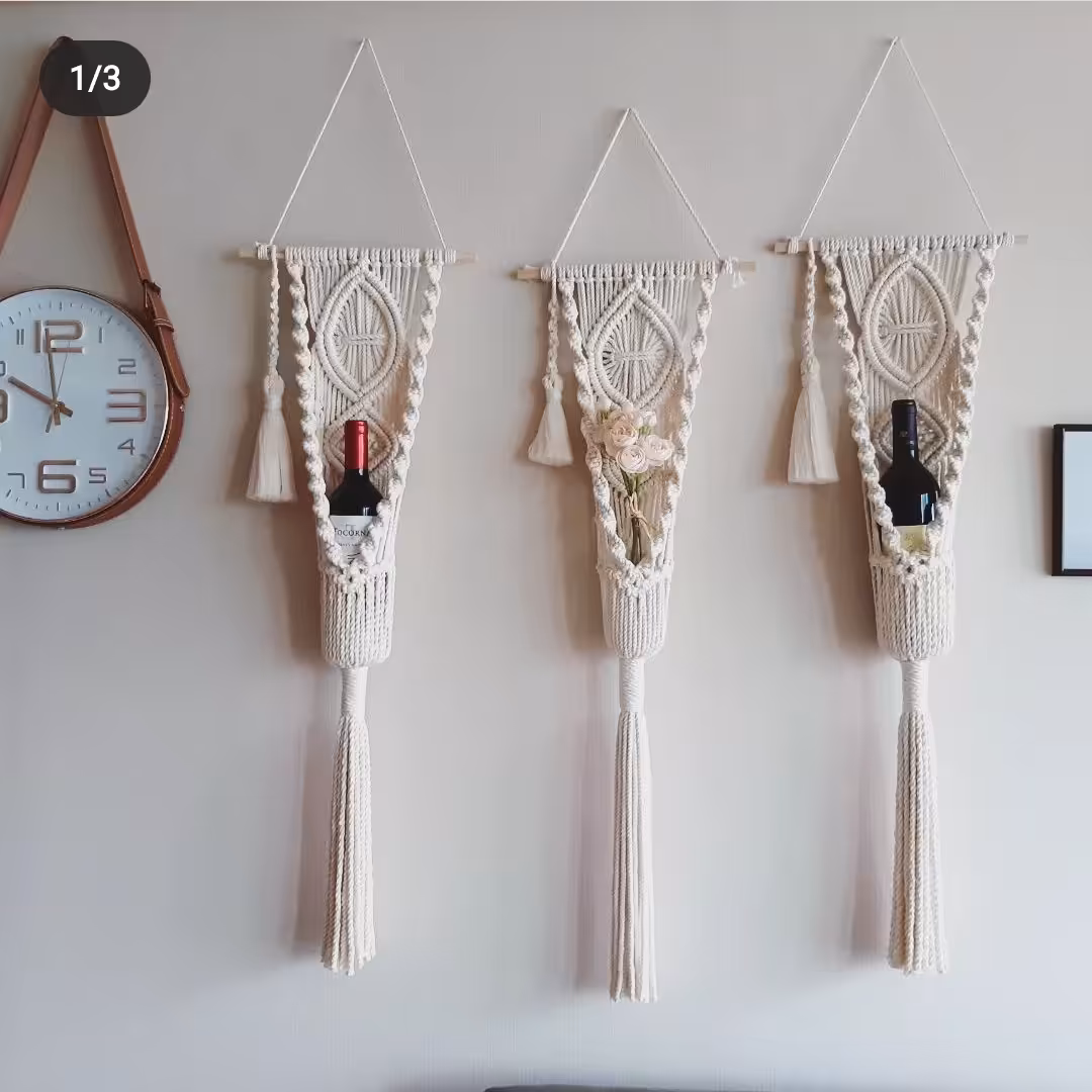 آویز گل و بطری مکرومه 