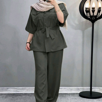 مانتو شلوار زنانه داکرون مدل غزاله