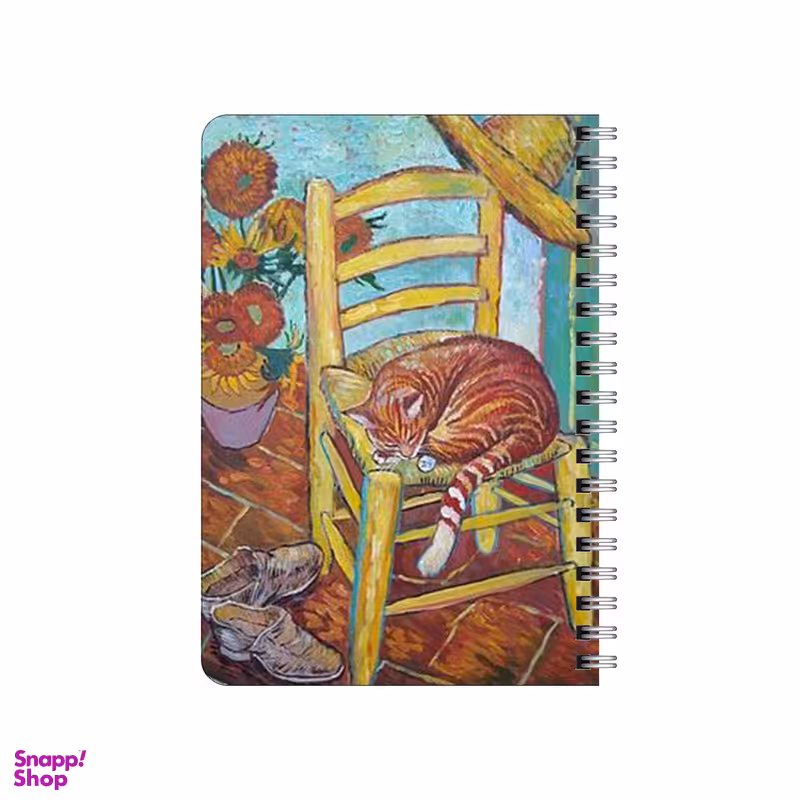 دفترچه یادداشت بامبیلیپ مدل چوبی طرح گربه در تابلوی اتاق ونگوگ کد 5305085