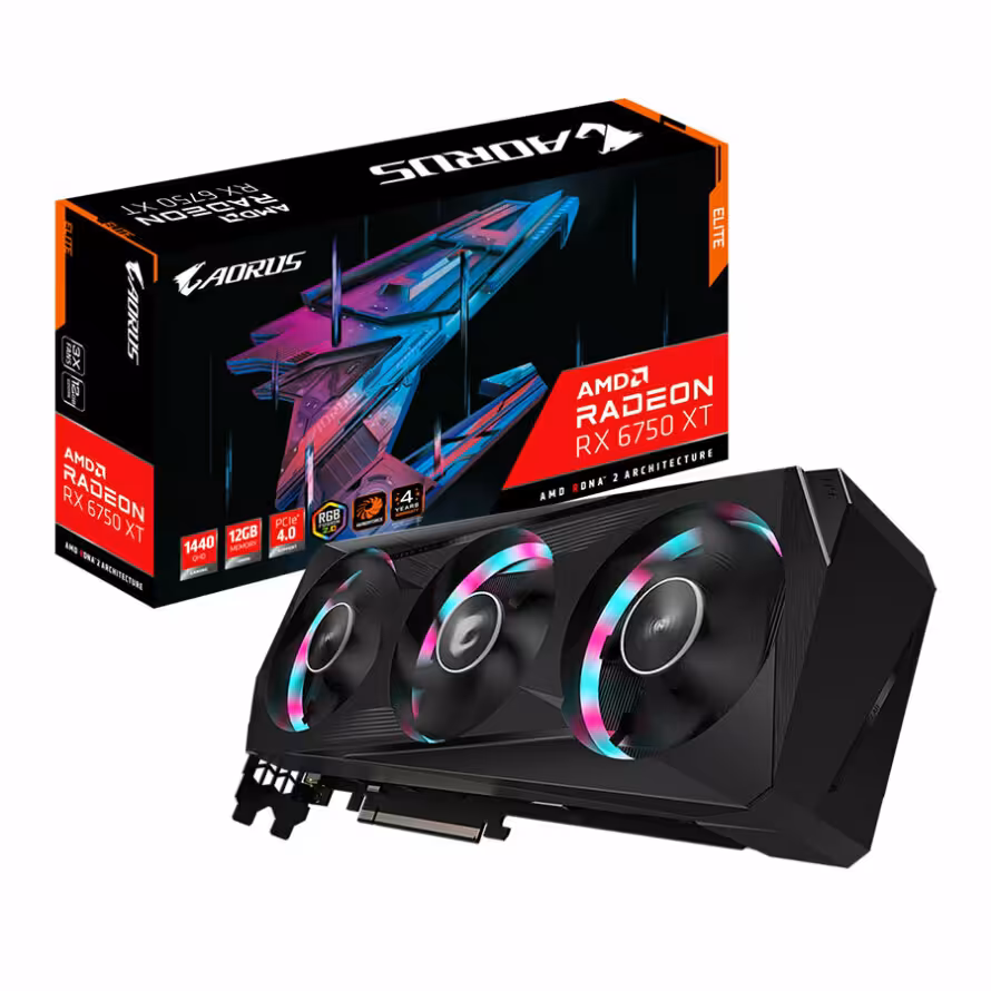 کارت گرافیک گیگابایت AORUS Radeon RX 6750 XT ELITE 12G
