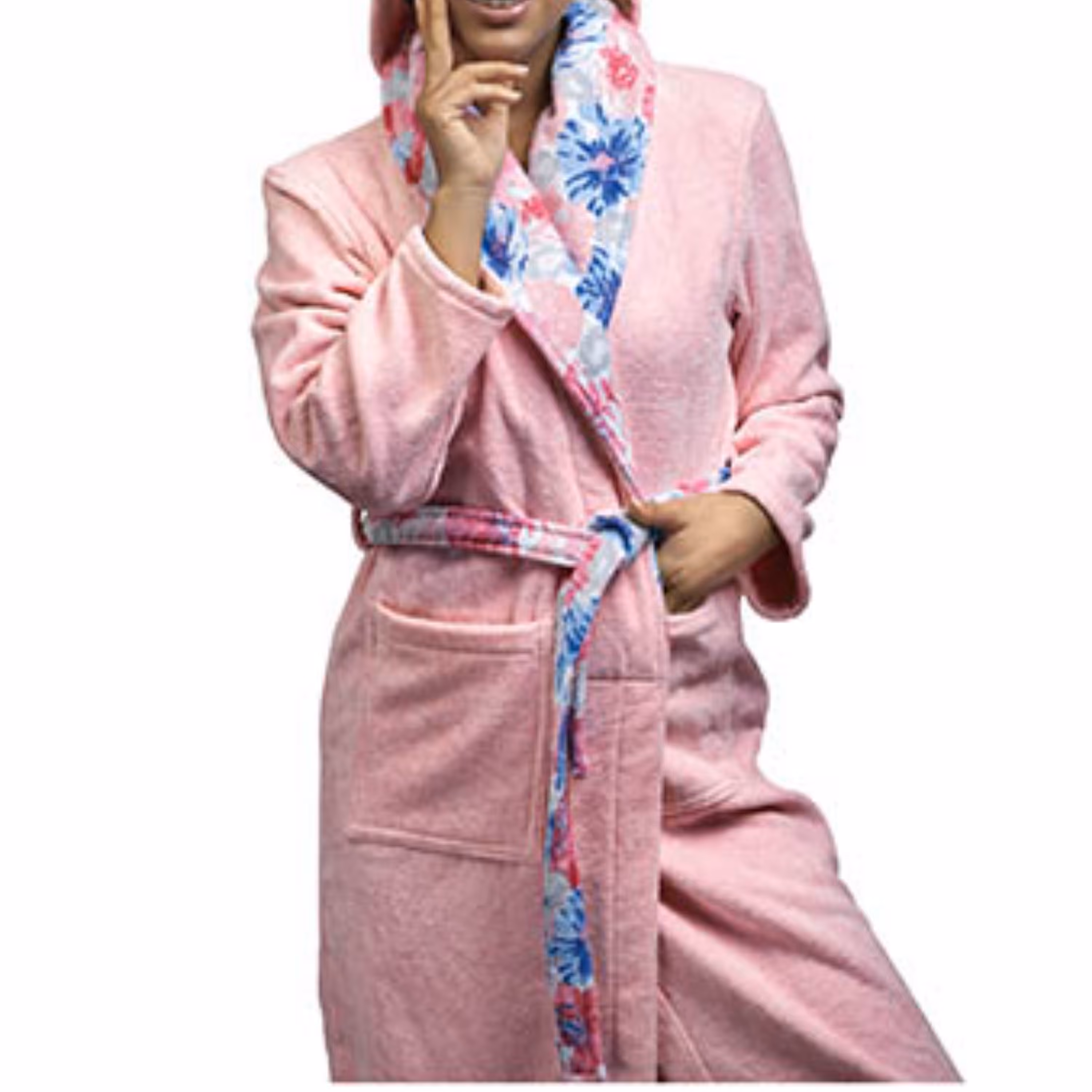 حوله تنپوش برند پودایران طرح پامچال رنگ صورتی سایز اسمال (105)