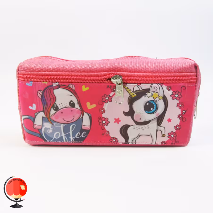 جامدادی دخترانه دوزیپ طرح اسب تک شاخ