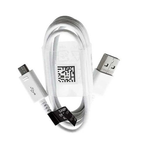 سیم شارژر s7 اصلی (میکرو) بدون پک کیفیت عالی تک رنگ سفید