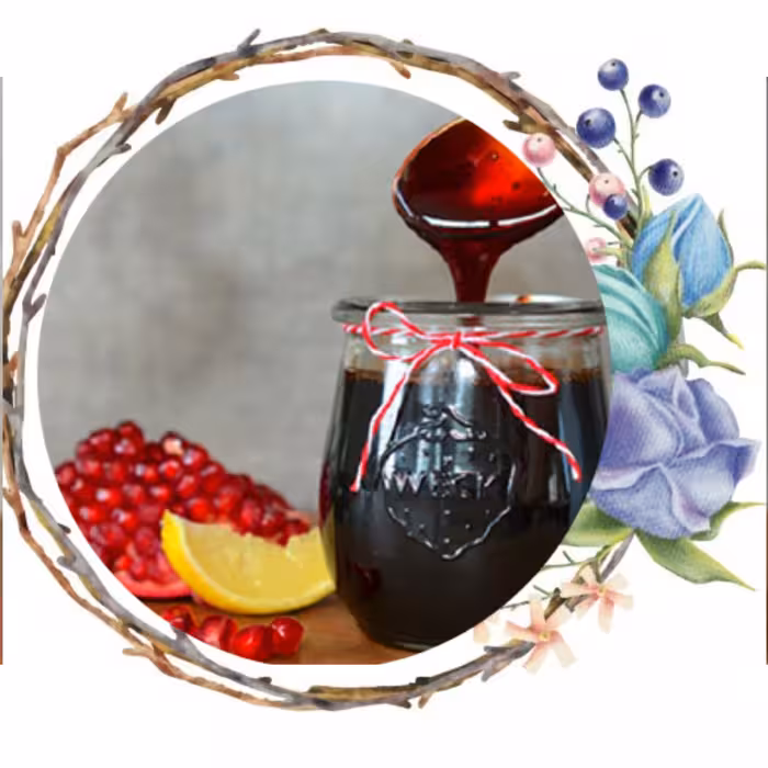 بسته 5 عددی رب انار جنگلی خالص و اعلا یک کیلویی پخته شده در دیگ مسی. کالاسرا سرای انواع کالا  ارسال به سراسر کشور 